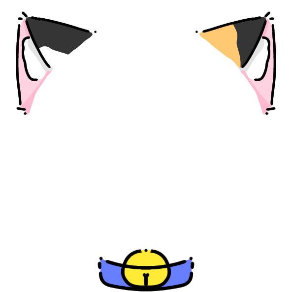 blue collar calico cat ears Decoration